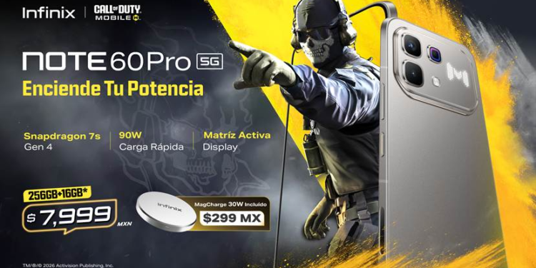 Serie Infinix NOTE 60 Call of Duty: Mobile Edition.  El mejor desempeño gaming potenciado por Snapdragon 5G y el único Display de Matriz Activa