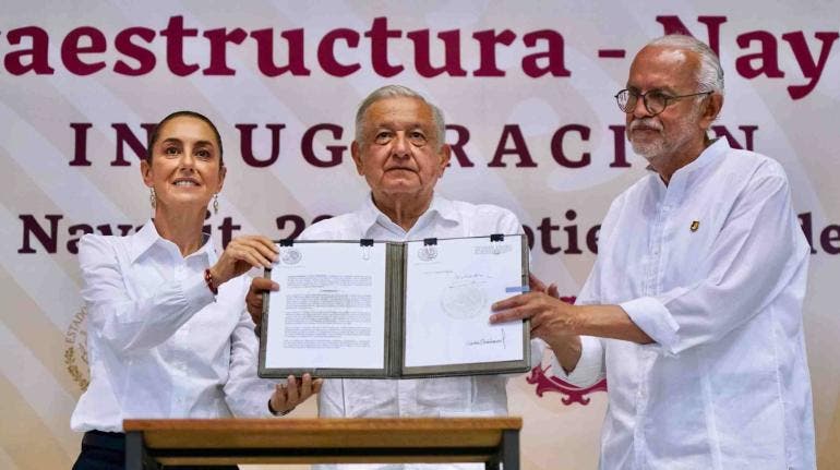 AMLO cierra su sexenio con inauguración de proyectos prioritarios en Nayarit