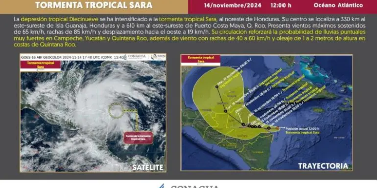 Se forma la tormenta tropical ‘Sara’ cerca de Quintana Roo