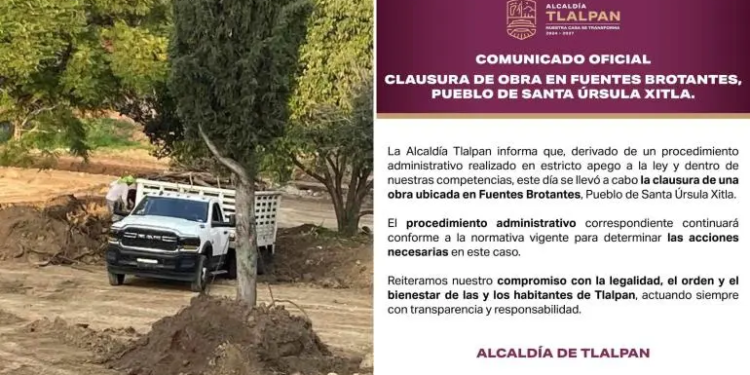 Clausuran obra en Fuentes Brotantes, Tlalpan