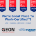 GEON Performance Solutions logra el premio Great Place to Work a nivel mundial por segundo año consecutivo