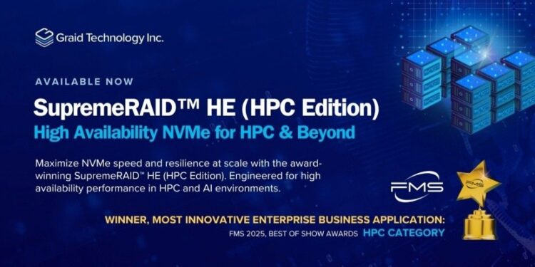 Graid Technology anuncia la disponibilidad global de SupremeRAID(TM) HE (HPC Edition)