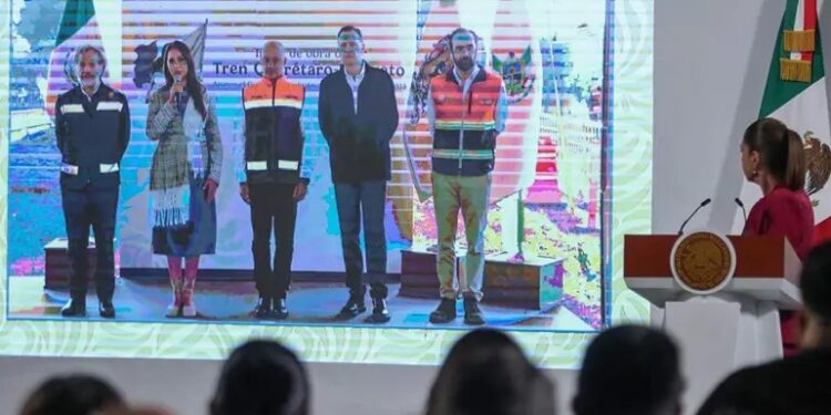 Sheinbaum da banderazo a tramo ferroviario Querétaro-Irapuato