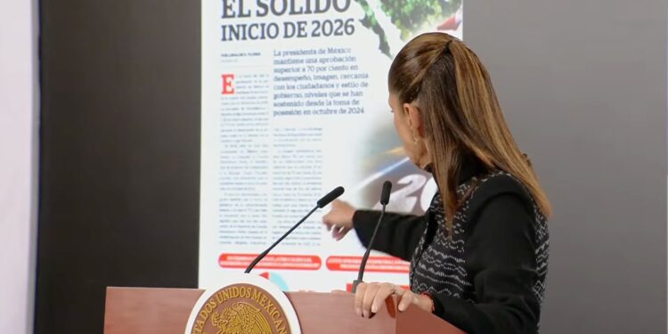 Sheinbaum inicia 2026 con 77.5% de aprobación, según encuesta de Reporte Índigo
