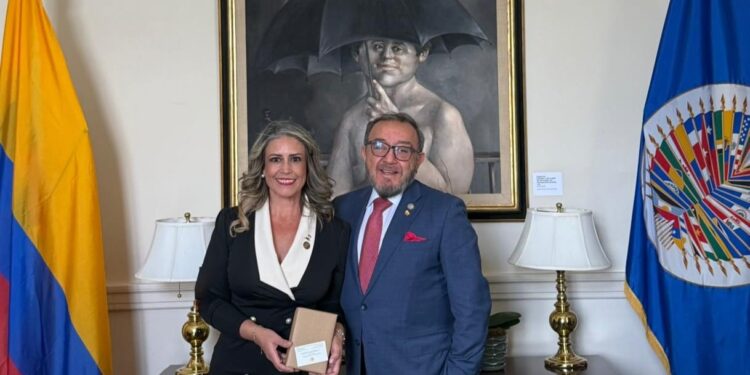 En el marco de Parlamericas: Sostiene la Vicepresidenta de la Cámara de Diputados Paulina Rubio reunión protocolaria con el Presidente del Consejo Permanente de la Organización de Estados Americanos