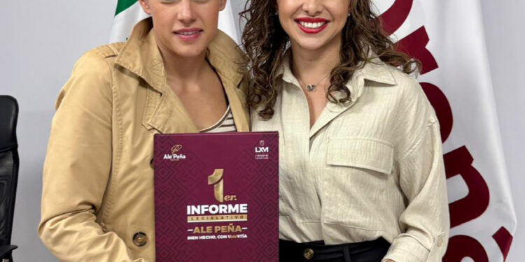 Encabeza Ale Peña entrega de Informe Legislativo a Luisa María Alcalde