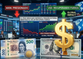 El peso mexicano enfrenta presión externa mientras el dólar recupera fuerza en los mercados