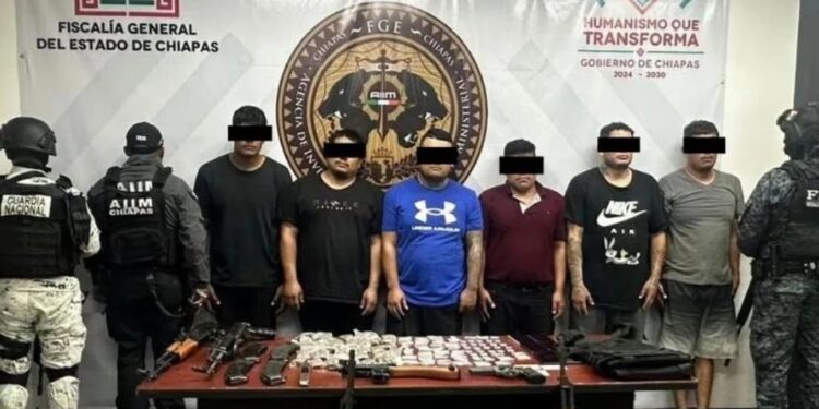 Detienen en carretera de Chiapas a seis sujetos armados que pertenecen al CJNG