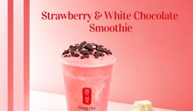 Strawberry & White Chocolate Smoothie, la nueva colaboración entre Gong cha y Ghirardelli