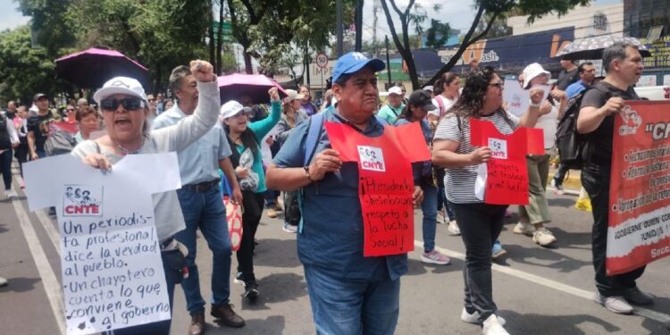 CNTE se moviliza al sur de la CDMX previo al segundo partido del Mundial en el Estadio Azteca