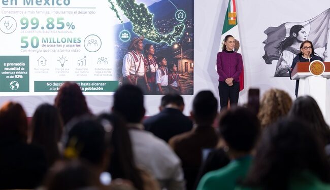 Este sexenio vamos a electrificar todo el país con el Programa de Justicia Energética: Presidenta; serán más de 45 mil obras