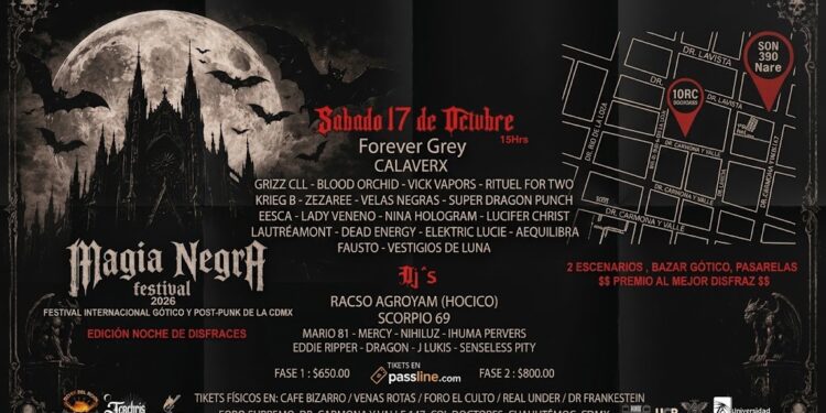 Magia Negra Festival 2026 reunirá en el Foro Supremo a la escena gótica y post-punk internacional