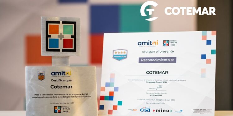 Cotemar obtiene la Certificación AMITAI® / Empresas+Éticas® y se posiciona en el Ranking E+E 2026