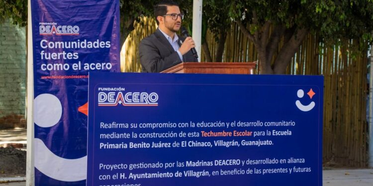 Fundación DEACERO y comunidad de El Chinaco inauguran techumbre escolar en Villagrán, Guanajuato