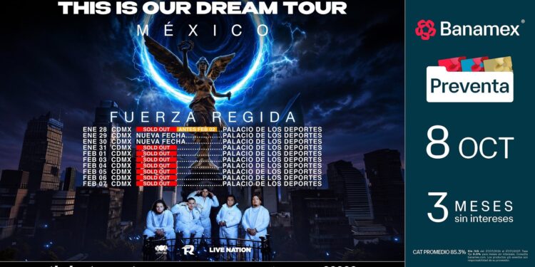 Fuerza Regida amplía su historia en el Palacio de los Deportes con 10 fechas consecutivas
